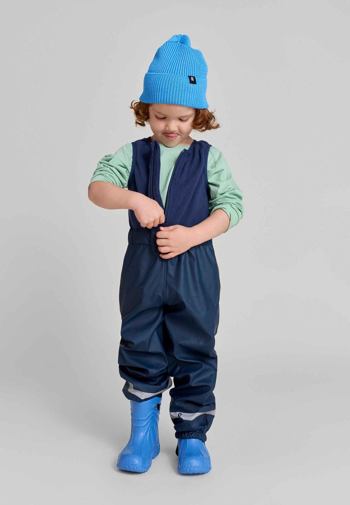 Loiske - Kids' Fleece Lined Rubber Rain Bib | Reima Essential