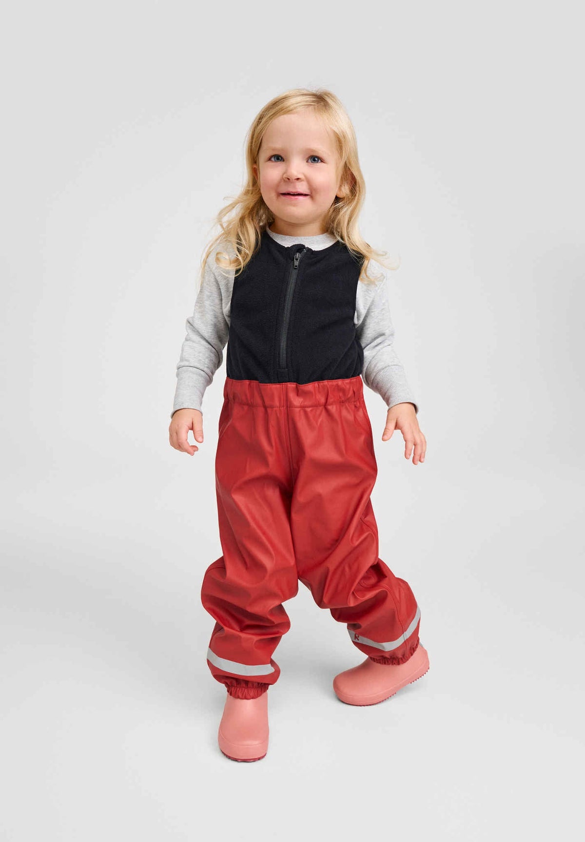 Loiske - Kids' Fleece Lined Rubber Rain Bib | Reima Essential